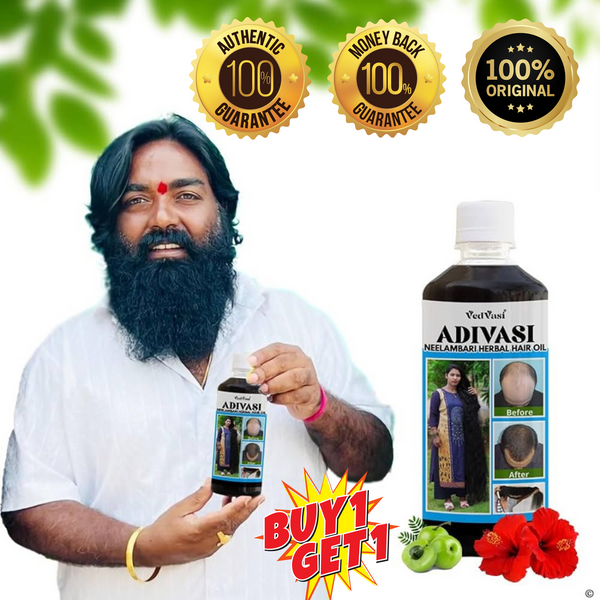 ORIGINAL ADIVASI NEELAMBARI HERBAL HAIR OIL - DIRECTLY FROM KARNATAKA MYSORE (BUY 1 GET 1 FREE)